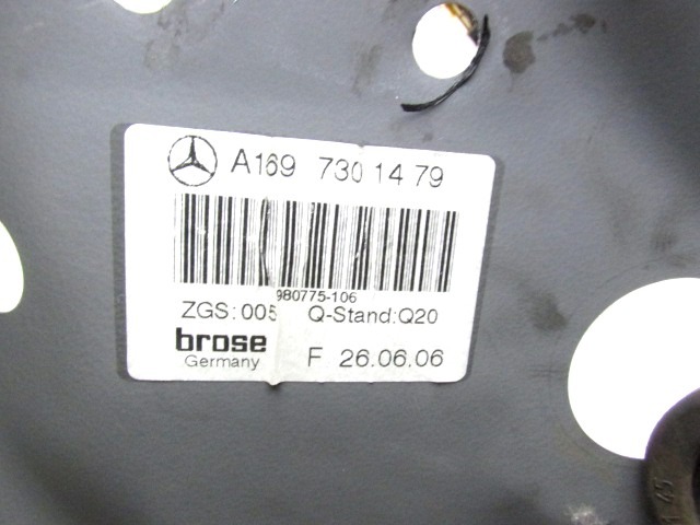 MEHANIZEM DVIGA ZADNJIH STEKEL  OEM N. 18264 SISTEMA ALZACRISTALLO PORTA POSTERIORE ELETT ORIGINAL REZERVNI DEL MERCEDES CLASSE A W169 5P C169 3P (2004 - 04/2008) DIESEL LETNIK 2006