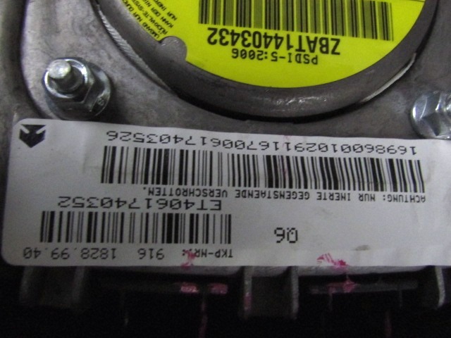 KIT AIRBAG KOMPLET OEM N. 18264 KIT AIRBAG COMPLETO ORIGINAL REZERVNI DEL MERCEDES CLASSE A W169 5P C169 3P (2004 - 04/2008) DIESEL LETNIK 2006