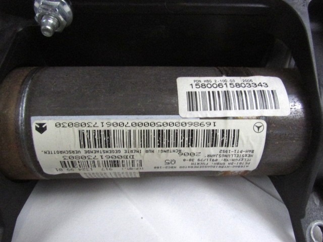 KIT AIRBAG KOMPLET OEM N. 18264 KIT AIRBAG COMPLETO ORIGINAL REZERVNI DEL MERCEDES CLASSE A W169 5P C169 3P (2004 - 04/2008) DIESEL LETNIK 2006