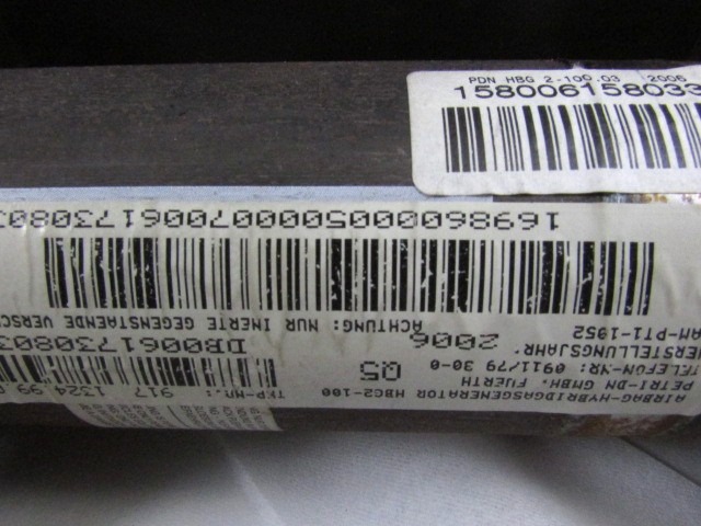 KIT AIRBAG KOMPLET OEM N. 18264 KIT AIRBAG COMPLETO ORIGINAL REZERVNI DEL MERCEDES CLASSE A W169 5P C169 3P (2004 - 04/2008) DIESEL LETNIK 2006