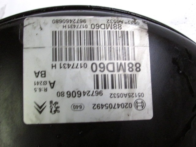 SERVO OJACEVALNIK ZAVOR S PUMPO OEM N. 9672460680 ORIGINAL REZERVNI DEL CITROEN C3 MK2 SC (2009 - 2016) DIESEL LETNIK 2012