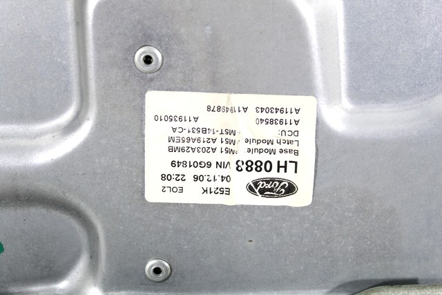 MEHANIZEM DVIGA SPREDNJIH STEKEL  OEM N. 18519 SISTEMA ALZACRISTALLO PORTA ANTERIORE ELETTR ORIGINAL REZERVNI DEL FORD FOCUS DA HCP DP MK2 BER/SW (2005 - 2008) DIESEL LETNIK 2006