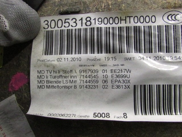 VRATNI PANEL OEM N. PNPSTBWSR3E91RSW5P ORIGINAL REZERVNI DEL BMW SERIE 3 BER/SW/COUPE/CABRIO E90/E91/E92/E93 LCI R (2009 - 2012) DIESEL LETNIK 2010