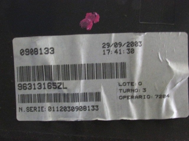 ARMATURNA PLO?CA OEM N. 96313165ZL ORIGINAL REZERVNI DEL CITROEN XSARA PICASSO (1999 - 2010) BENZINA LETNIK 2003