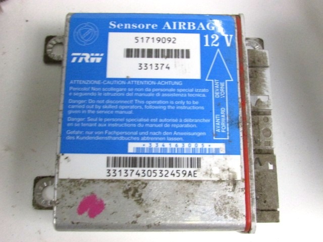 KIT AIRBAG KOMPLET OEM N. 27976 KIT AIRBAG COMPLETO ORIGINAL REZERVNI DEL FIAT PUNTO 188 MK2 R (2003 - 2011) DIESEL LETNIK 2004