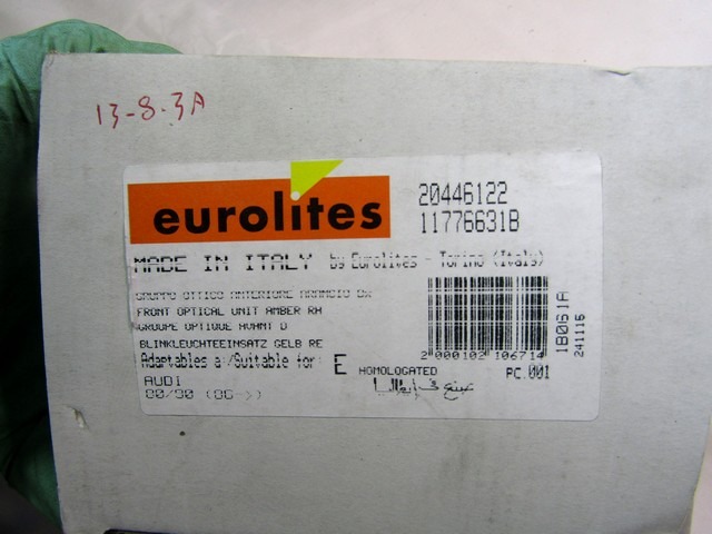 SPREDNJI INDIKATOR OEM N. 20446122 ORIGINAL REZERVNI DEL AUDI 80 89 89Q 8A B3 BER/SW (1987 - 1991) BENZINA LETNIK