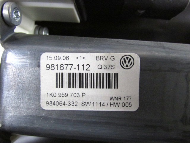 MEHANIZEM DVIGA ZADNJIH STEKEL  OEM N. 18729 SISTEMA ALZACRISTALLO PORTA POSTERIORE ELETT ORIGINAL REZERVNI DEL VOLKSWAGEN PASSAT B6 3C2 3C5 BER/SW (2005 - 09/2010)  DIESEL LETNIK 2006