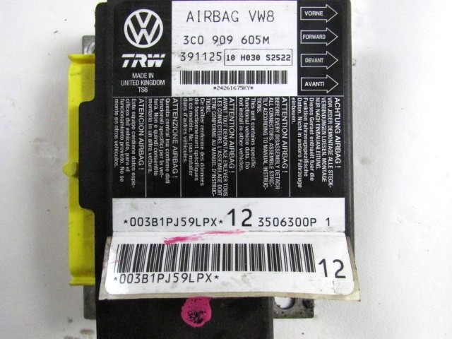 KIT AIRBAG KOMPLET OEM N. 18729 KIT AIRBAG COMPLETO ORIGINAL REZERVNI DEL VOLKSWAGEN PASSAT B6 3C2 3C5 BER/SW (2005 - 09/2010)  DIESEL LETNIK 2006