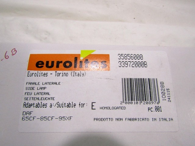 SPREDNJI INDIKATOR OEM N. 35856000 ORIGINAL REZERVNI DEL DAF XF95 95XF (1997 - 2006)DIESEL LETNIK 1997