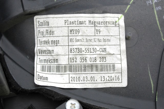 VRATNI PANEL OEM N. PNPDTSZSX4EYSV5P ORIGINAL REZERVNI DEL SUZUKI SX4 EY GY (2006 - 2010) DIESEL LETNIK 2010