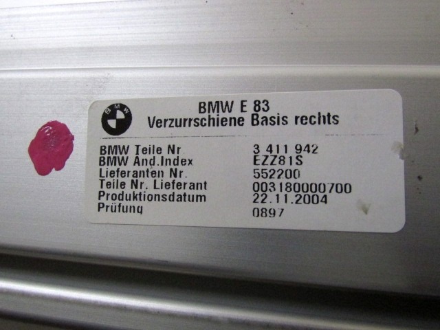 STRANSKA VODILA OEM N. 3411942 ORIGINAL REZERVNI DEL BMW X3 E83 (2004 - 08/2006 ) DIESEL LETNIK 2005