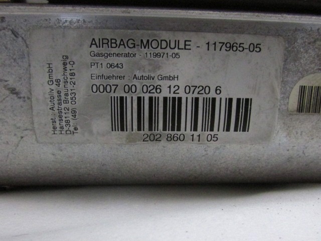 KIT AIRBAG KOMPLET OEM N. 10966 KIT AIRBAG COMPLETO ORIGINAL REZERVNI DEL MERCEDES CLASSE C W202 S202 BER/SW  (1993 - 2000) DIESEL LETNIK 2000