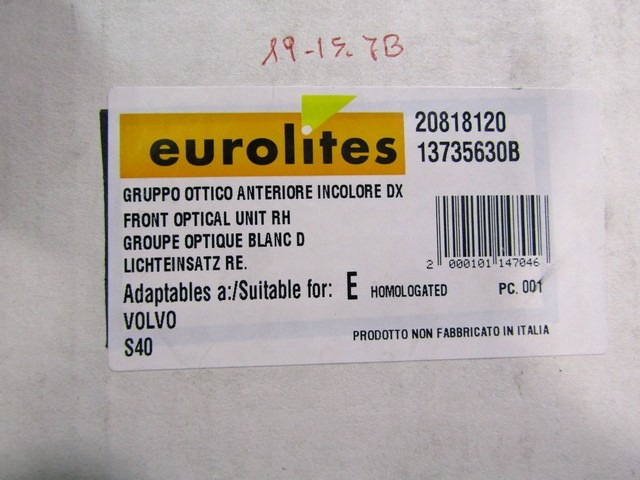 SPREDNJI INDIKATOR OEM N. 30806987 ORIGINAL REZERVNI DEL VOLVO V40/S40 MK1 644 645 (1996 - 2004)DIESEL LETNIK 1996