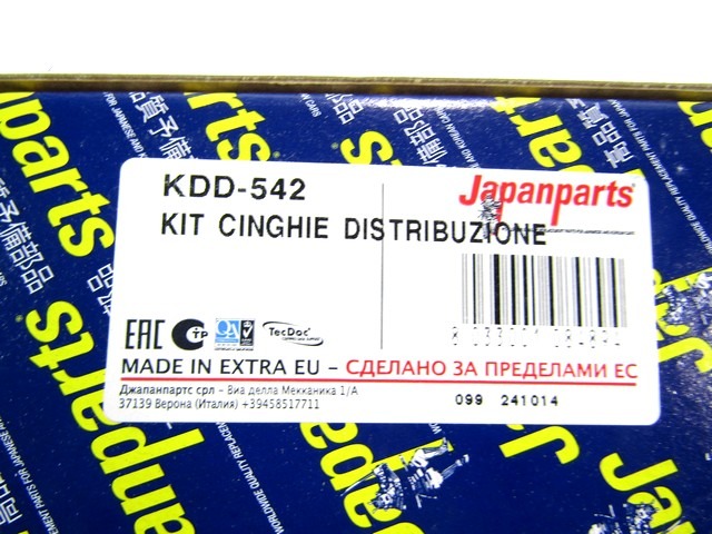 KDD-542 KIT CINGHIA DENTATA DISTRIBUZIONE CON TENDICINGHIA JAPANPARTS MITSUBISHI PAJERO 3.5 V6 24V 153 KW RICAMBIO NUOVO