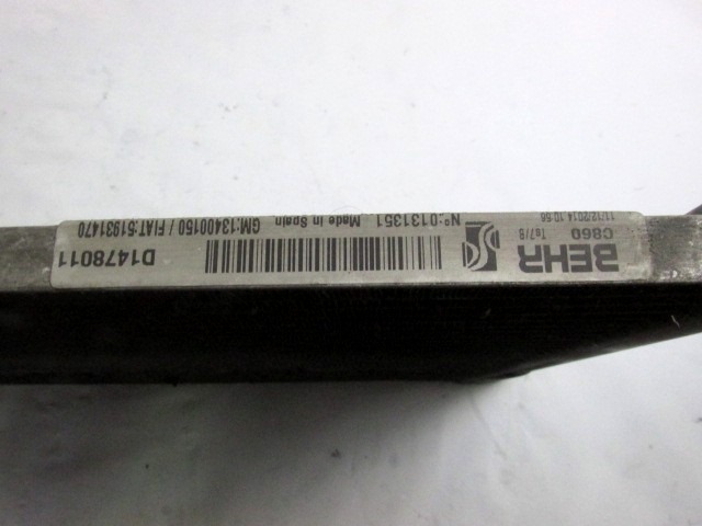 HLADILNIK KLIME OEM N. 51931470 ORIGINAL REZERVNI DEL FIAT PUNTO 199 MK3 (2011 - 2017)BENZINA/GPL LETNIK 2015