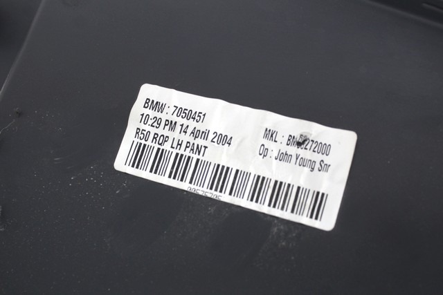 NOTRANJA OBLOGA ZADNJEGA BOKA  OEM N. 7050451 ORIGINAL REZERVNI DEL MINI ONE / COOPER / COOPER S R50 R52 R53 (2001-2006) DIESEL LETNIK 2004