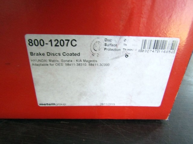 ZADNJI ZAVORNI DISKI OEM N. 58411-38310 ORIGINAL REZERVNI DEL HYUNDAI MATRIX FC (2001 - 2010)DIESEL LETNIK 2002