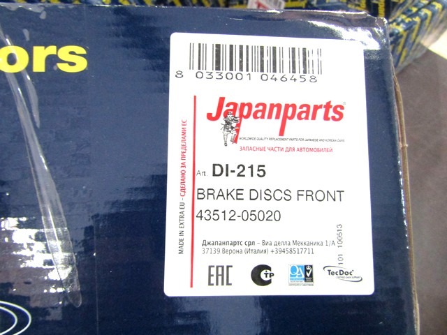 SPREDNJI ZAVORNI DISKI OEM N. 43512-05020 ORIGINAL REZERVNI DEL TOYOTA CARINA E T19 (1993 - 1998)BENZINA LETNIK 1996