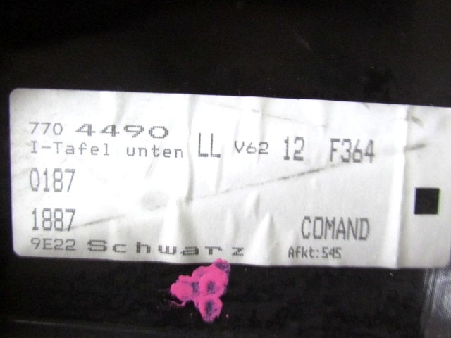 MONTA?NI DELI /  ARMATURNE PLOSCE SPODNJI OEM N. A21168001879E22 ORIGINAL REZERVNI DEL MERCEDES CLASSE E W211 S211 R BER/SW (06/2006 - 2009)DIESEL LETNIK 2007