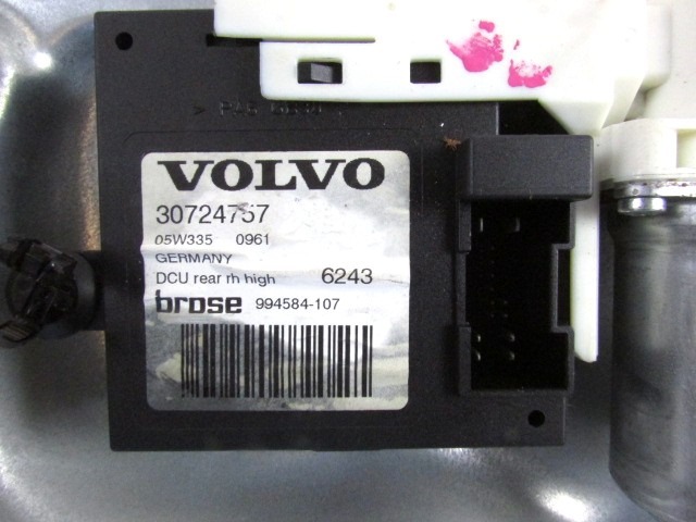 MEHANIZEM DVIGA ZADNJIH STEKEL  OEM N. 17906 SISTEMA ALZACRISTALLO PORTA POSTERIORE ELETT ORIGINAL REZERVNI DEL VOLVO V50 545 (2004 - 05/2007) DIESEL LETNIK 2005