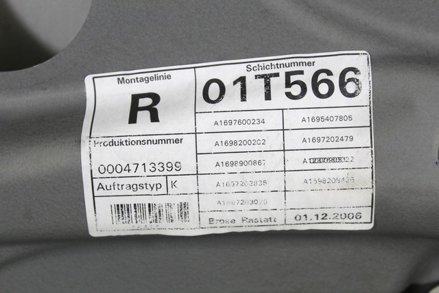 MEHANIZEM DVIGA SPREDNJIH STEKEL  OEM N. 18261 SISTEMA ALZACRISTALLO PORTA ANTERIORE ELETTR ORIGINAL REZERVNI DEL MERCEDES CLASSE A W169 5P C169 3P (2004 - 04/2008) BENZINA LETNIK 2007