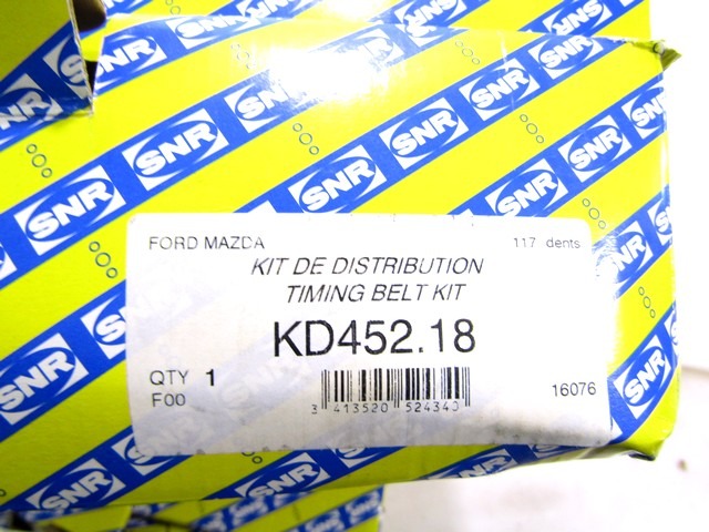 KD452.18 KIT CINGHIA DENTATA DISTRIBUZIONE CON PULEGGE SNR FORD FOCUS C-MAX 1.6 B 74 KW RICAMBIO NUOVO