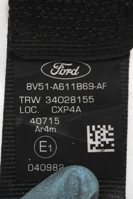 VARNOSTNI PAS OEM N. 8V51-A611B69-AF ORIGINAL REZERVNI DEL FORD FIESTA CB1 CNN MK6 (09/2008 - 11/2012) BENZINA LETNIK 2011