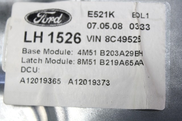 MEHANIZEM DVIGA SPREDNJIH STEKEL  OEM N. 18303 SISTEMA ALZACRISTALLO PORTA ANTERIORE ELETTR ORIGINAL REZERVNI DEL FORD FOCUS DA HCP DP MK2 R BER/SW (2008 - 2011) BENZINA LETNIK 2008