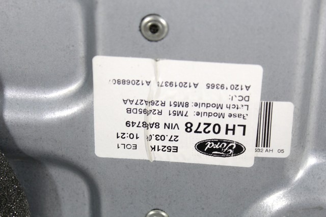 MEHANIZEM DVIGA ZADNJIH STEKEL  OEM N. 22528 SISTEMA ALZACRISTALLO PORTA POSTERIORE ELETT ORIGINAL REZERVNI DEL FORD FOCUS CMAX DM2 MK1 R (04/2007 - 2010) DIESEL LETNIK 2008