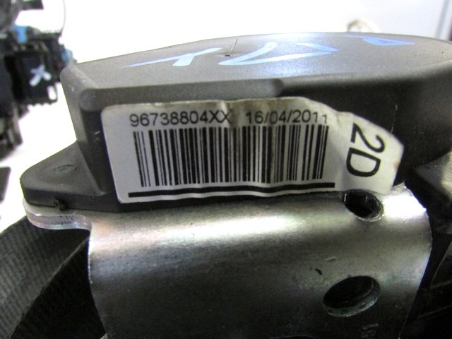 VARNOSTNI PAS OEM N. 96738804XX ORIGINAL REZERVNI DEL PEUGEOT 207 / 207 CC R WA WC WD WK (05/2009 - 2015) DIESEL LETNIK 2011