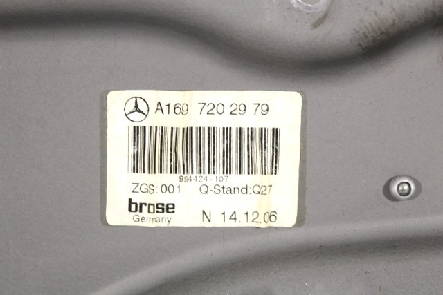 MEHANIZEM DVIGA SPREDNJIH STEKEL  OEM N. 18508 SISTEMA ALZACRISTALLO PORTA ANTERIORE ELETTR ORIGINAL REZERVNI DEL MERCEDES CLASSE B W245 T245 5P (2005 - 2011) DIESEL LETNIK 2007