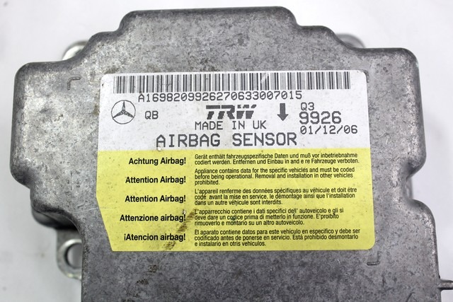 KIT AIRBAG KOMPLET OEM N. 18508 KIT AIRBAG COMPLETO ORIGINAL REZERVNI DEL MERCEDES CLASSE B W245 T245 5P (2005 - 2011) DIESEL LETNIK 2007