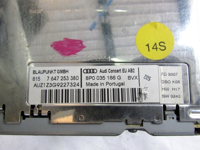 RADIO CD / OJACEVALNIK / IMETNIK HIFI OEM N. 8P0035186G ORIGINAL REZERVNI DEL AUDI A3 MK2 8P 8PA 8P1 (2003 - 2008)DIESEL LETNIK 2007