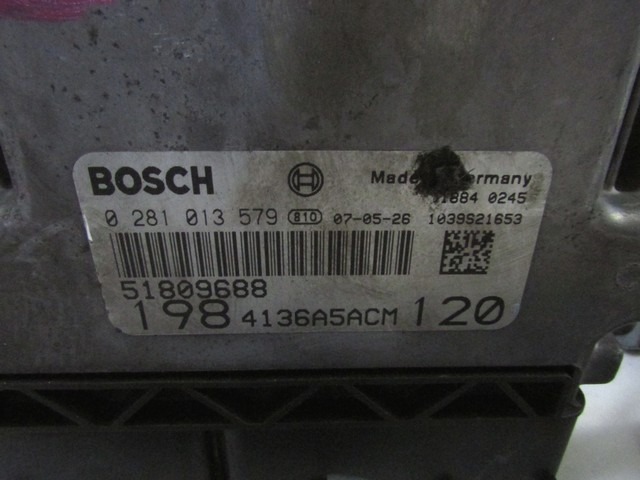 KOMPLET ODKLEPANJE IN VZIG  OEM N. 22544 KIT ACCENSIONE AVVIAMENTO ORIGINAL REZERVNI DEL FIAT BRAVO 198 (02/2007 - 2010) DIESEL LETNIK 2007