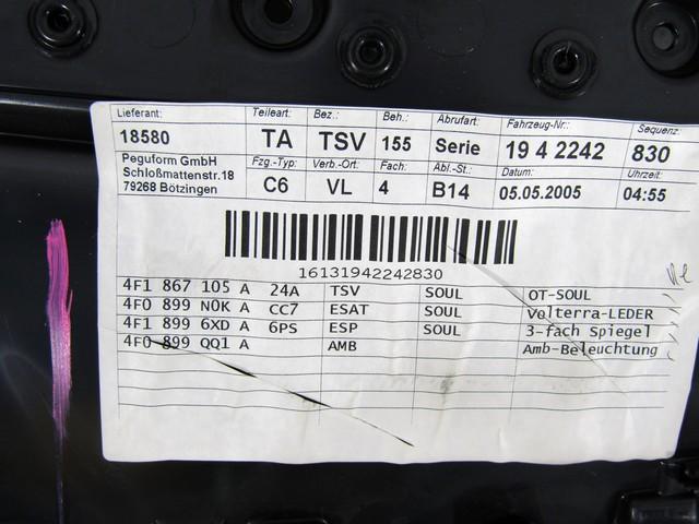 NOTRANJA OBLOGA SPREDNJIH VRAT OEM N. PNASPADA6C6SW5P ORIGINAL REZERVNI DEL AUDI A6 C6 4F2 4FH 4F5 BER/SW/ALLROAD (07/2004 - 10/2008) DIESEL LETNIK 2006