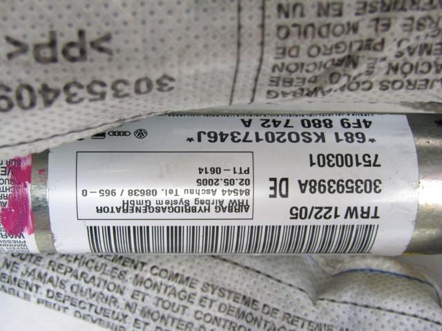 ZRACNA BLAZINA GLAVA DESNA OEM N. 4F9880742A ORIGINAL REZERVNI DEL AUDI A6 C6 4F2 4FH 4F5 BER/SW/ALLROAD (07/2004 - 10/2008) DIESEL LETNIK 2006