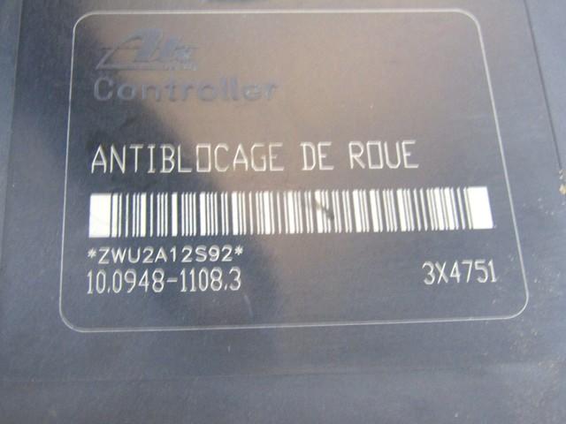 ABS AGREGAT S PUMPO OEM N. 9632539480 ORIGINAL REZERVNI DEL PEUGEOT 206 / 206 CC 2A/C 2D 2E/K (1998 - 2003) BENZINA LETNIK 2002