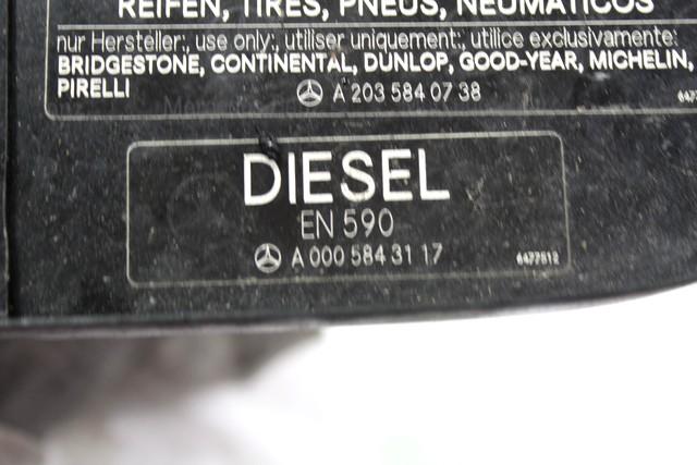 LOPUTA GORIVA OEM N. A2037500806 ORIGINAL REZERVNI DEL MERCEDES CLASSE C CL203 SPORTCOUPE (2000 - 2008)DIESEL LETNIK 2003