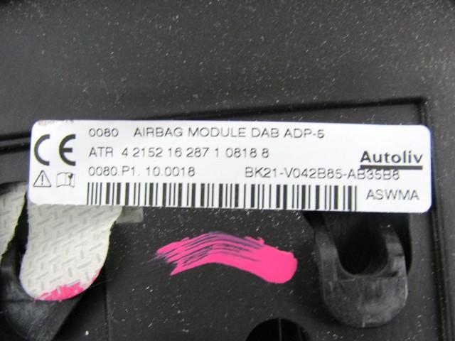 KIT AIRBAG KOMPLET OEM N. 119478 KIT AIRBAG COMPLETO ORIGINAL REZERVNI DEL FORD TRANSIT CUSTOM MK8 (DAL 2013)DIESEL LETNIK 2016