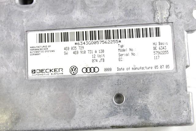 RAZNE KRMILNE ENOTE  OEM N. 4E0035729 ORIGINAL REZERVNI DEL AUDI A8 MK2 D3/4E (2002 - 2009)BENZINA LETNIK 2005