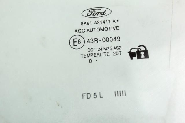 STEKLO SPREDNJIH LEVIH VRAT OEM N. 8A61-A21411-A ORIGINAL REZERVNI DEL FORD FIESTA CB1 CNN MK6 (09/2008 - 11/2012) BENZINA LETNIK 2011