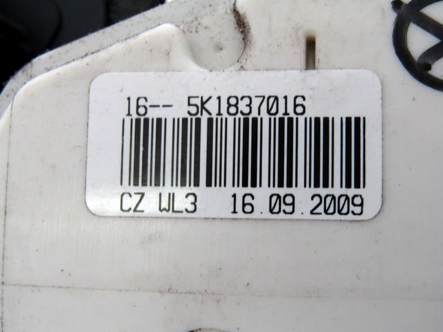 CENTRALNO ZAKLEPANJE ZADNJIH DESNIH VRAT OEM N. 5K1837016 ORIGINAL REZERVNI DEL VOLKSWAGEN POLO 6R1 6C1 (06/2009 - 02/2014) BENZINA LETNIK 2012