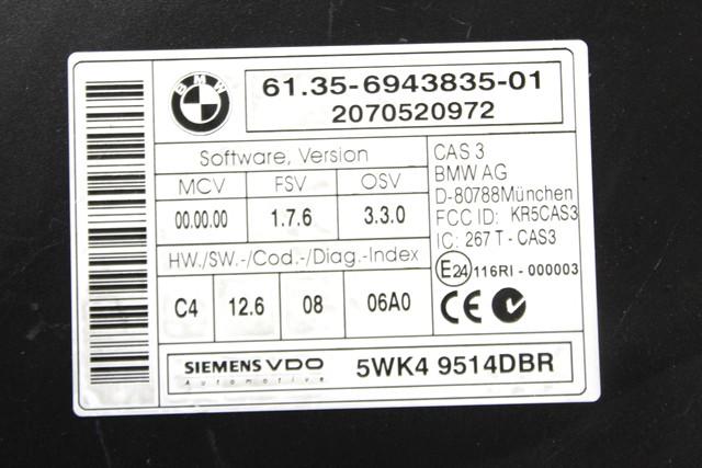 KOMPLET ODKLEPANJE IN VZIG  OEM N. 22665 KIT ACCENSIONE AVVIAMENTO ORIGINAL REZERVNI DEL BMW SERIE 5 E60 E61 (2003 - 2010) DIESEL LETNIK 2008