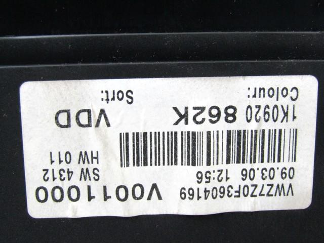 KOMPLET ODKLEPANJE IN VZIG  OEM N. 17484 KIT ACCENSIONE AVVIAMENTO ORIGINAL REZERVNI DEL VOLKSWAGEN GOLF V 1K1 1K5 MK5 BER/SW (02/2004-11/2008) DIESEL LETNIK 2006