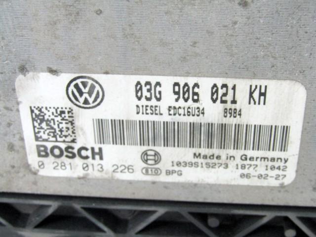 KOMPLET ODKLEPANJE IN VZIG  OEM N. 17484 KIT ACCENSIONE AVVIAMENTO ORIGINAL REZERVNI DEL VOLKSWAGEN GOLF V 1K1 1K5 MK5 BER/SW (02/2004-11/2008) DIESEL LETNIK 2006