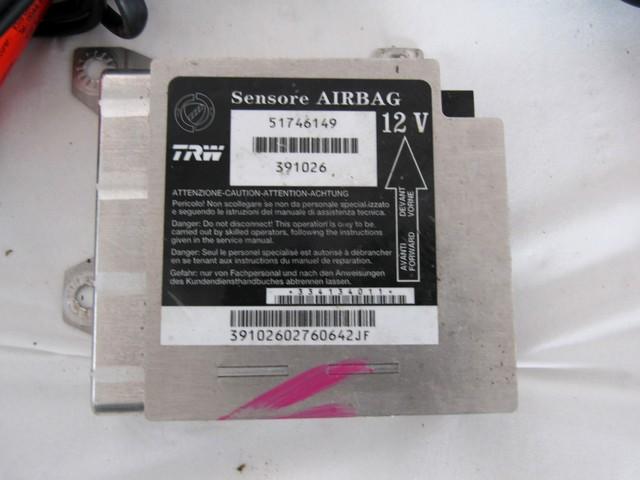 KIT AIRBAG KOMPLET OEM N. 18904 KIT AIRBAG COMPLETO ORIGINAL REZERVNI DEL FIAT CROMA 194 MK2 (2005 - 10/2007)  DIESEL LETNIK 2006