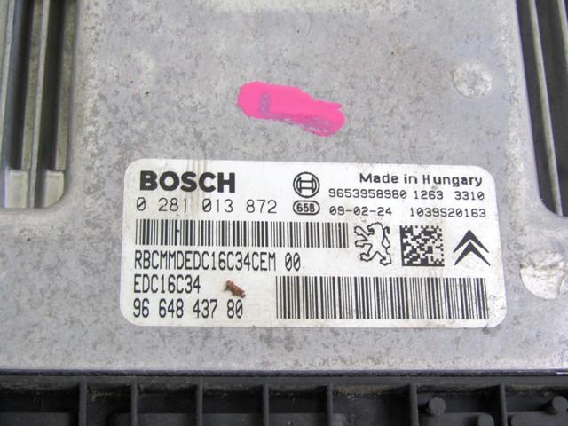 OSNOVNA KRMILNA ENOTA DDE / MODUL ZA VBRIZGAVANJE OEM N. 9664843780 ORIGINAL REZERVNI DEL PEUGEOT 308 4A 4B 4C 4E 4H MK1 BER/SW/CC (2007 - 2013) DIESEL LETNIK 2009