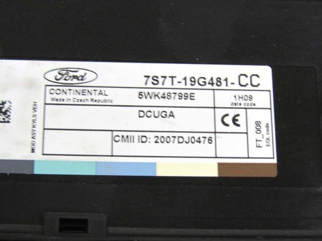 CENTRALNO ZAKLEPANJE OEM N. 7S7T-19G481-CC ORIGINAL REZERVNI DEL FORD MONDEO BA7 MK3 R BER/SW (2010 - 2014) DIESEL LETNIK 2011