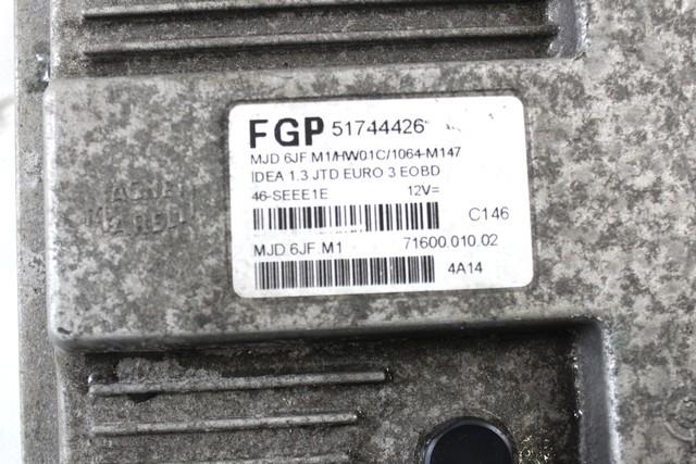 KOMPLET ODKLEPANJE IN VZIG  OEM N. 17841 KIT ACCENSIONE AVVIAMENTO ORIGINAL REZERVNI DEL FIAT IDEA 350 (2003 - 2008) DIESEL LETNIK 2004