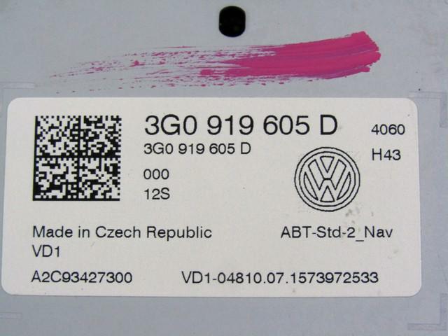 NAVIGCIJA  OEM N. 3G0919605D ORIGINAL REZERVNI DEL VOLKSWAGEN GOLF VII 5G1 BQ1 BE1 BE2 BA5 BV5 MK7 (2012 - 2017)DIESEL LETNIK 2015